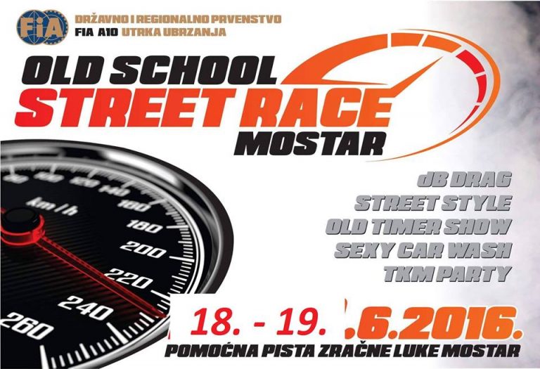 NAJAVA: Old school street race Mostar 2016, 18. i 19. lipnja na pomoćnoj pisti zračne luke u Mostaru