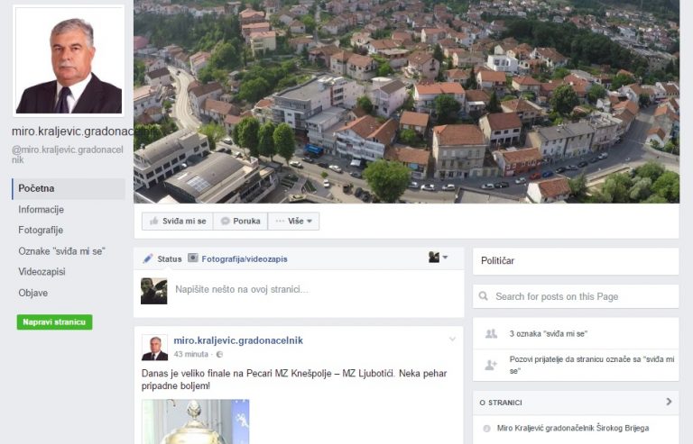 Gradonačelnik Miro Kraljević se modernizirao i otvorio Facebook stranicu