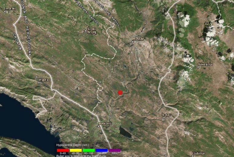 Novi potres od 3.4 po Richteru na području Hercegovine
