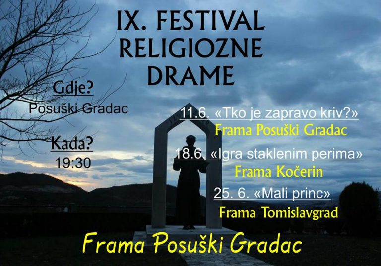 NAJAVA: 9. Festival religiozne drame u Posuškom Gracu