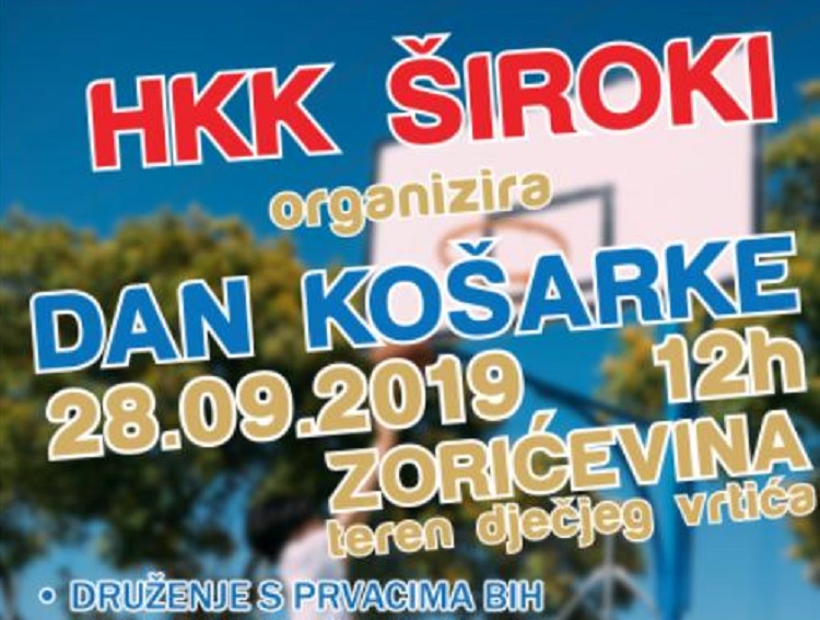 HKK Široki poziva na „DAN KOŠARKE“, subota 28.rujna, na Zorićevini na terenu dječjeg vrtića