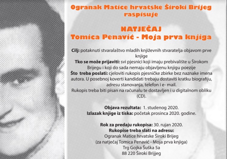 NAJAVA: Natječaj Tomica Penavić – Moja prva knjiga