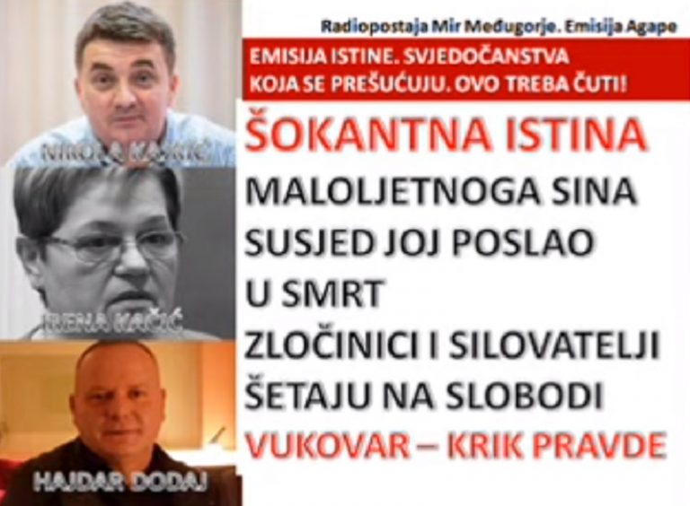 AUDIO: Izneseni šokantni detalji zločina u Vukovaru u emisiju Agape koju uređuje i vodi fra Mario Knezović